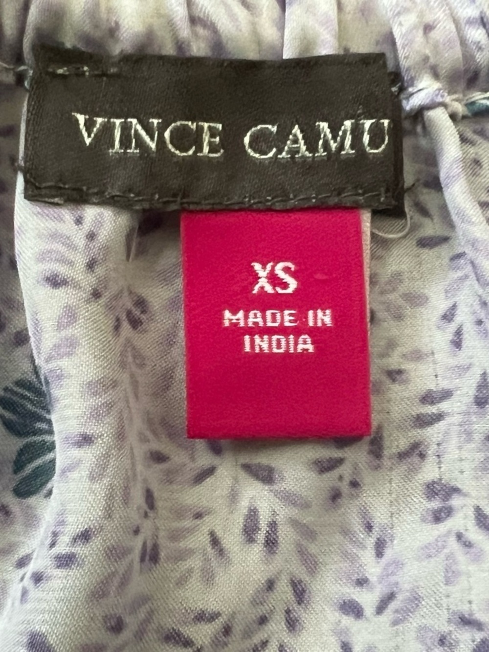 Vince Camuto Lavender Off The Shoulder Blouse with Blue Floral Print - Picture 2 of 6